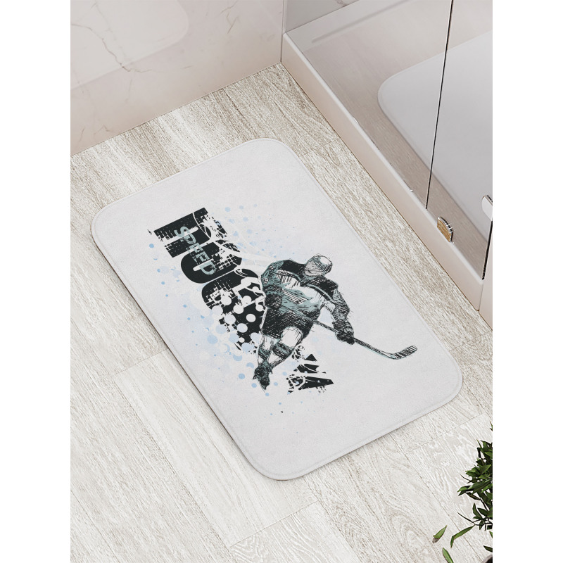 Grunge Player Sketch Bath Mat