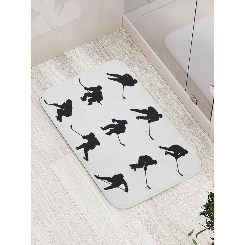 Black Player Silhouettes Bath Mat