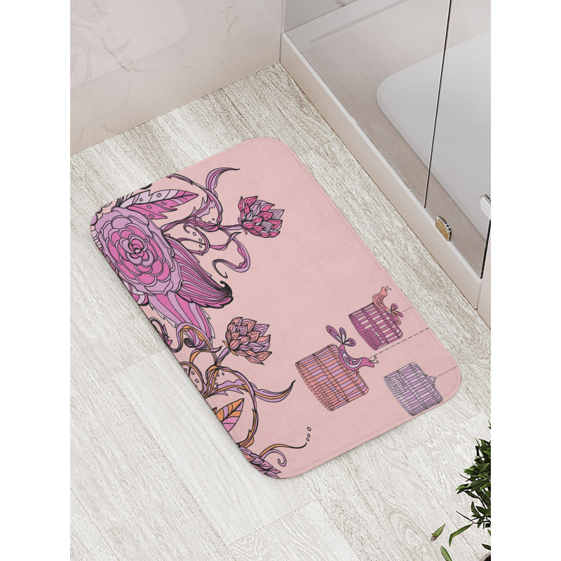 Bird Cage Flora Bath Mat