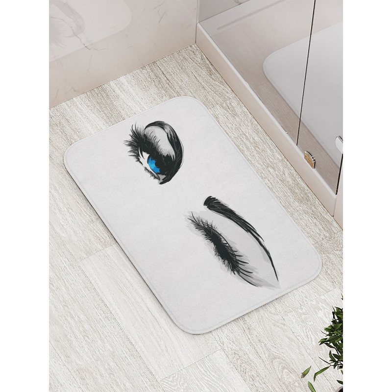 Flirty Young Woman Wink Bath Mat