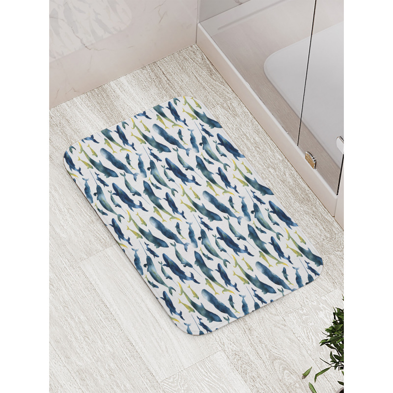 Watercolor Mammals Bath Mat