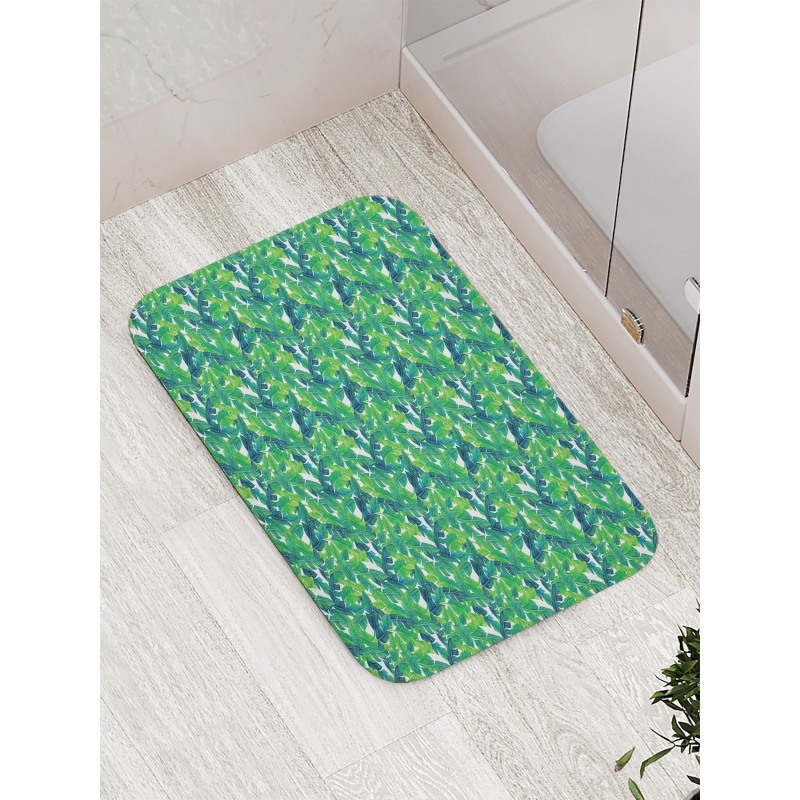 Lush Tropical Leaves Bath Mat