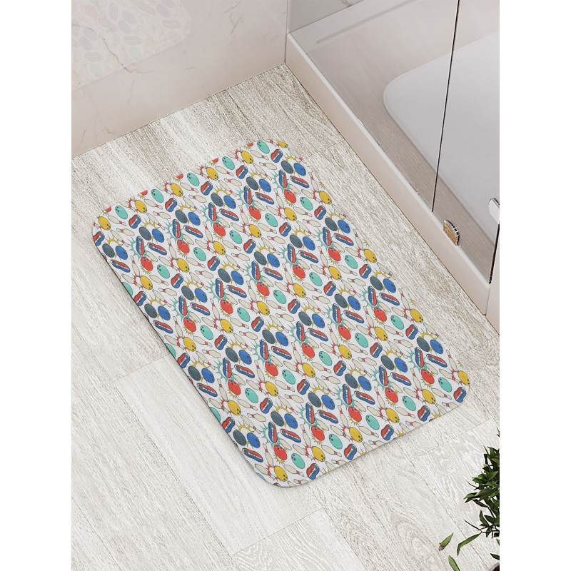 Color Doodle Retro Bath Mat