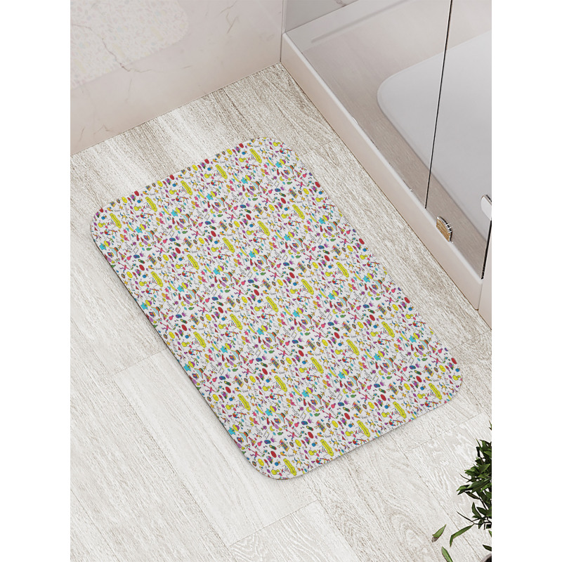 Cheery Colorful Cartoon Bath Mat