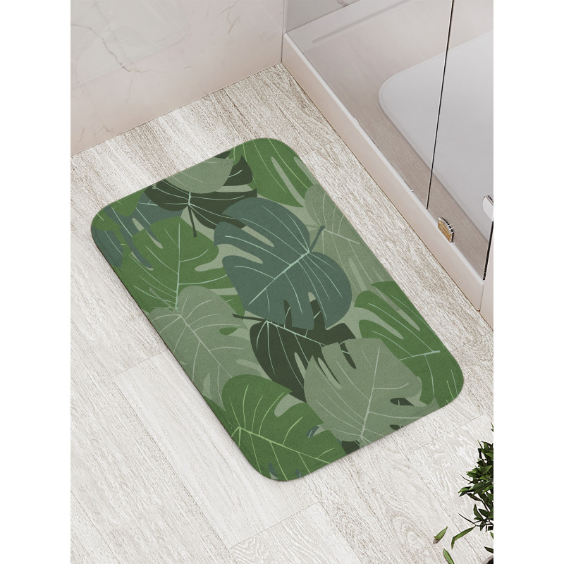 Camo Palm Leaves Bath Mat