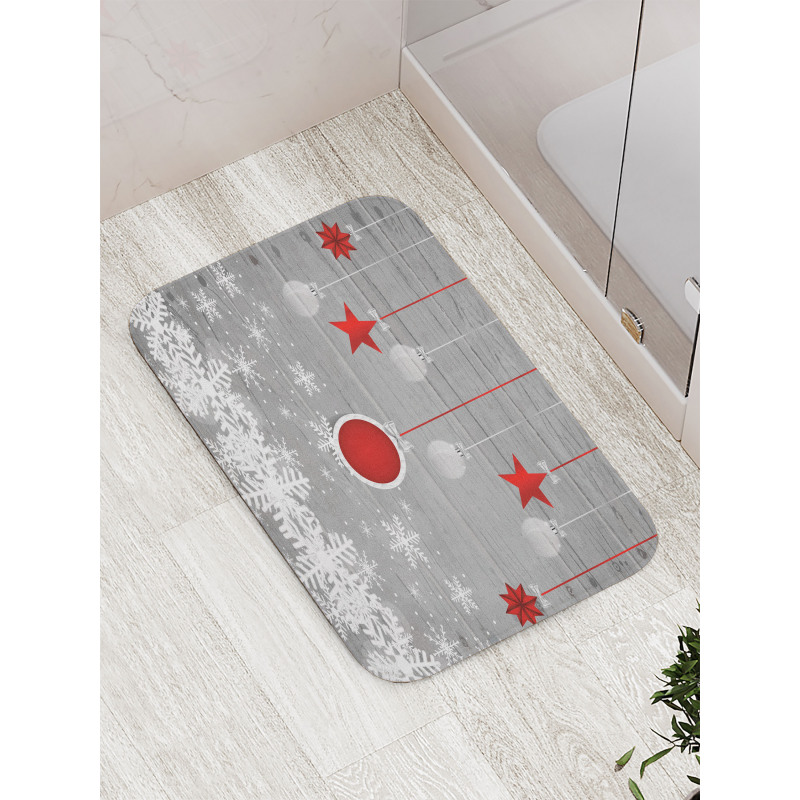 Stars Baubles Snow Bath Mat