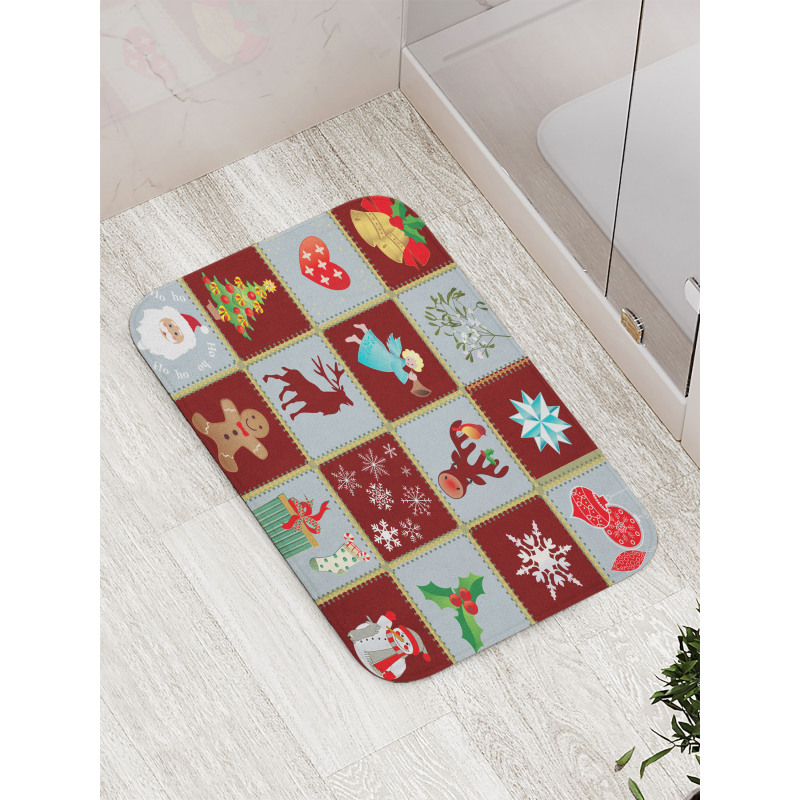 Xmas Tree Reindeers Bath Mat