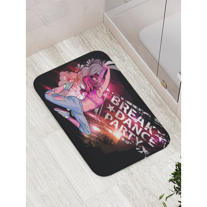 Break Dance Party Theme Bath Mat