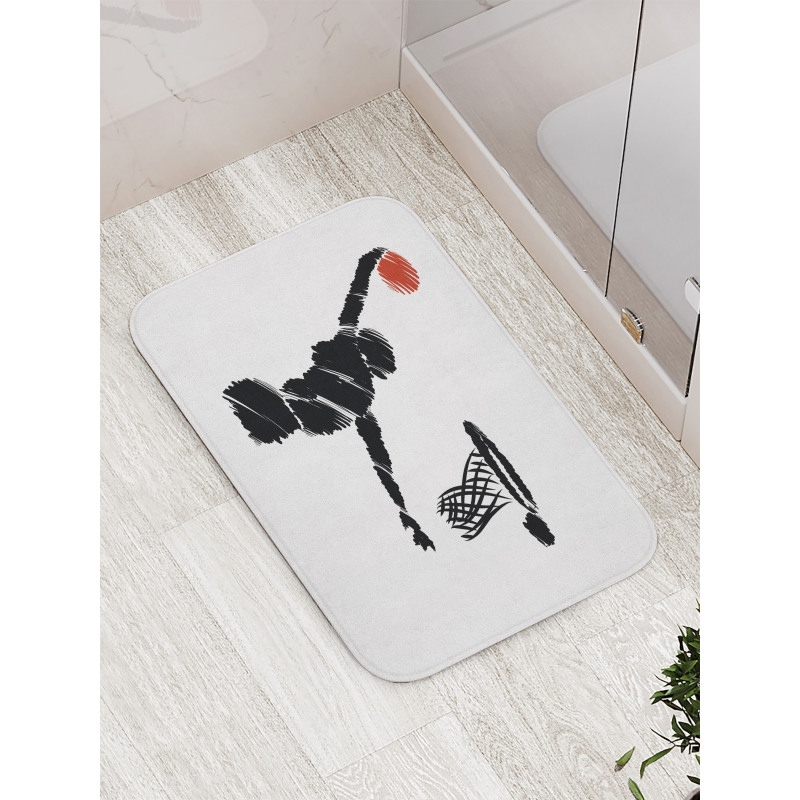 Basketball Player Artwork Bath Mat