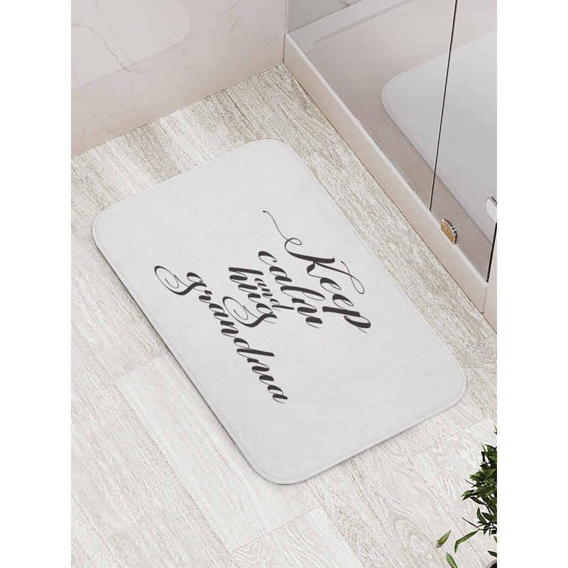 Hugging Grandma Calligraphy Bath Mat