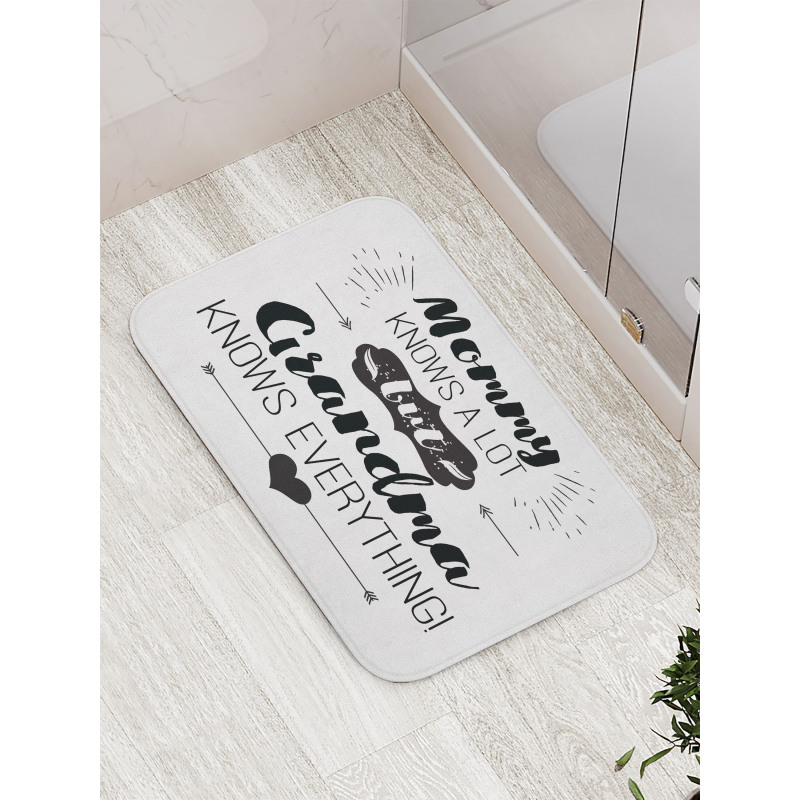 Arrows and Heart Motif Bath Mat