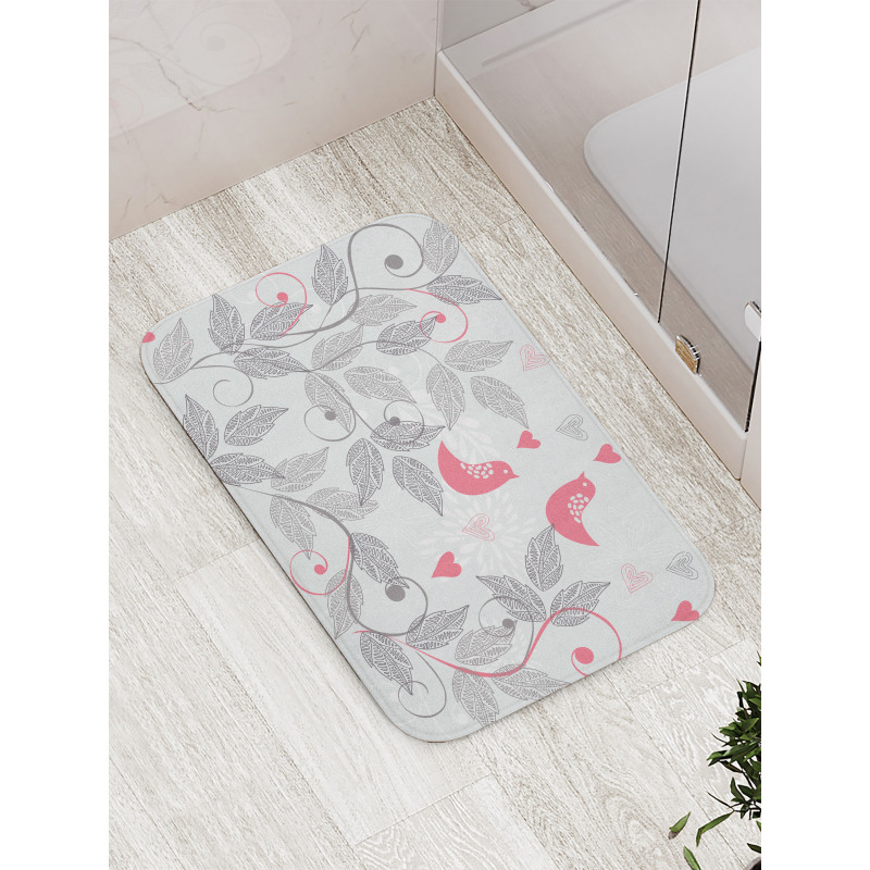 Retro Love Birds Bath Mat