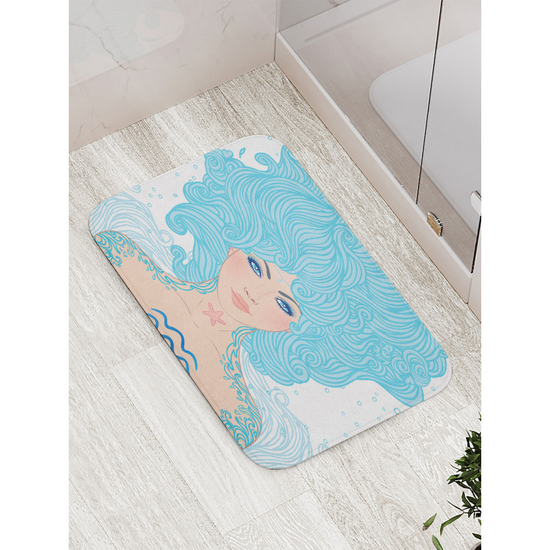 Blue Woman Bath Mat