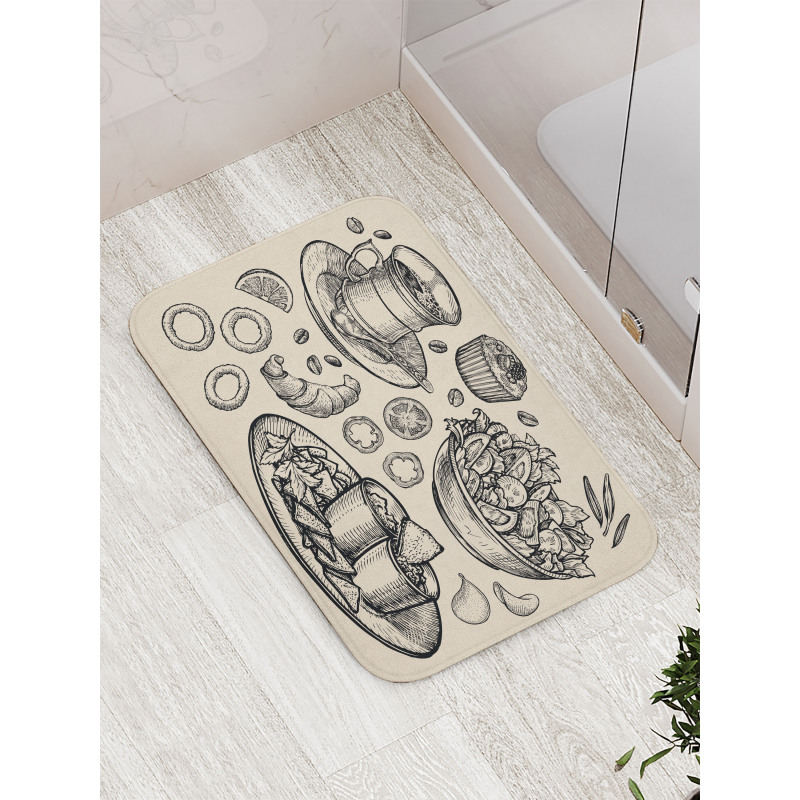 Nachos Croissant Tea Bath Mat