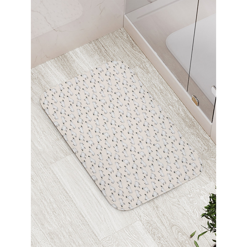 Cartoon Animals Grass Bath Mat