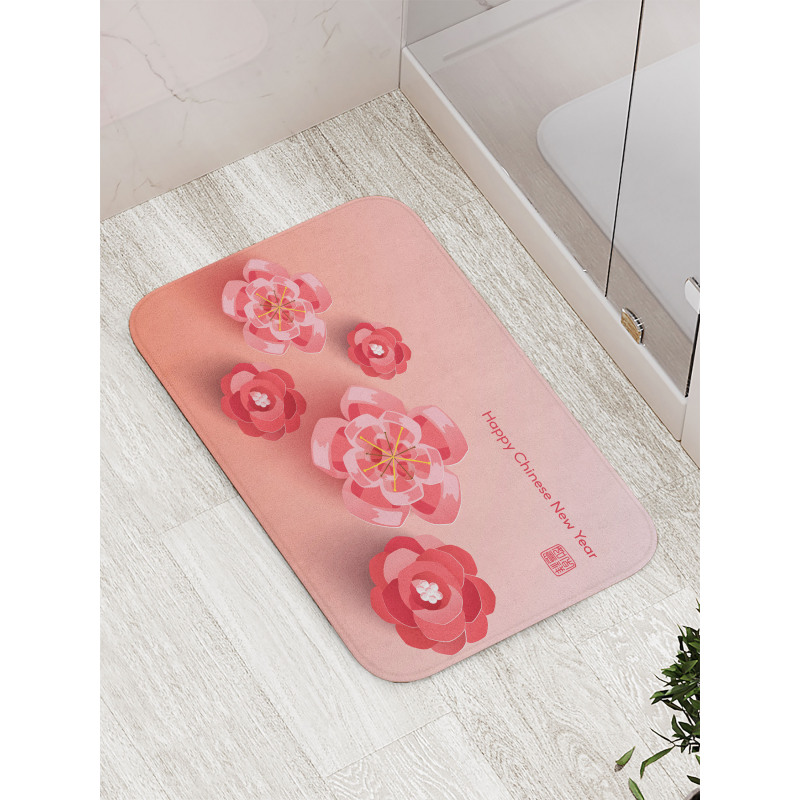Pink Blossoms Bath Mat