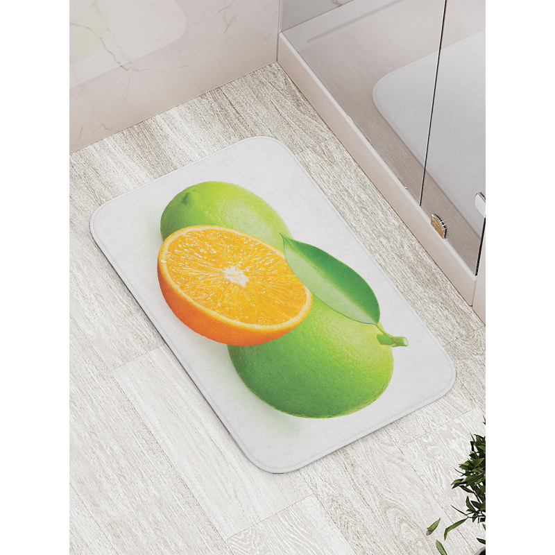 Lime Orange Design Bath Mat