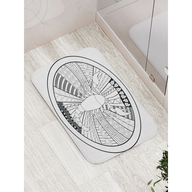 Round Tattoo Art Bath Mat