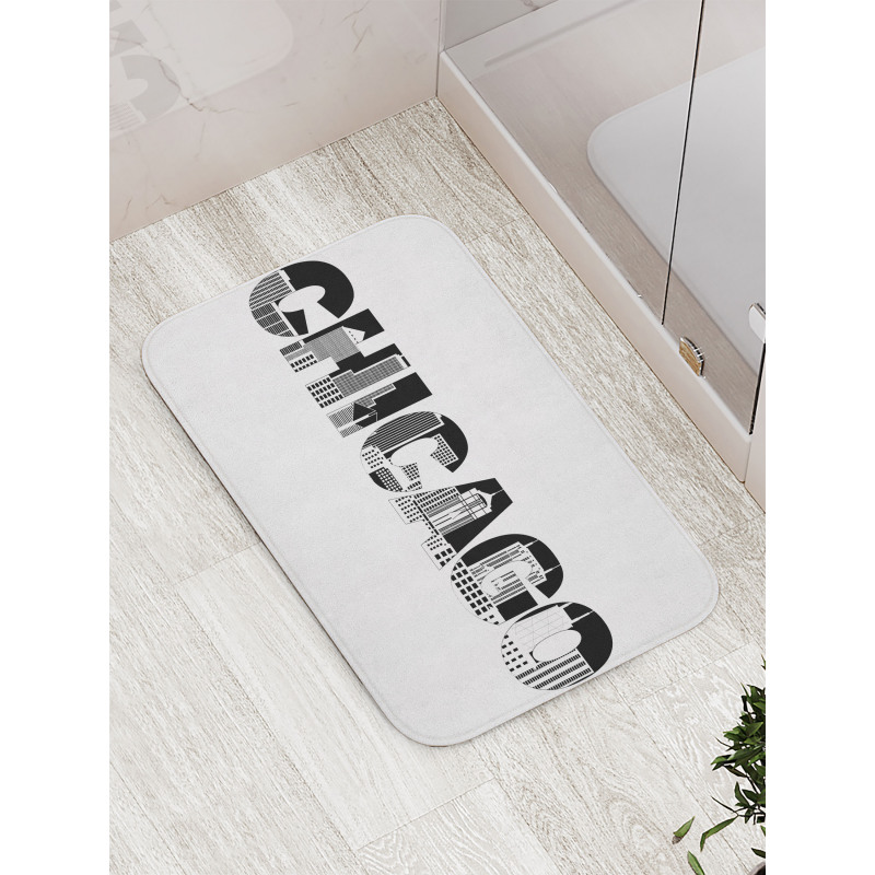 City in Letters Bath Mat