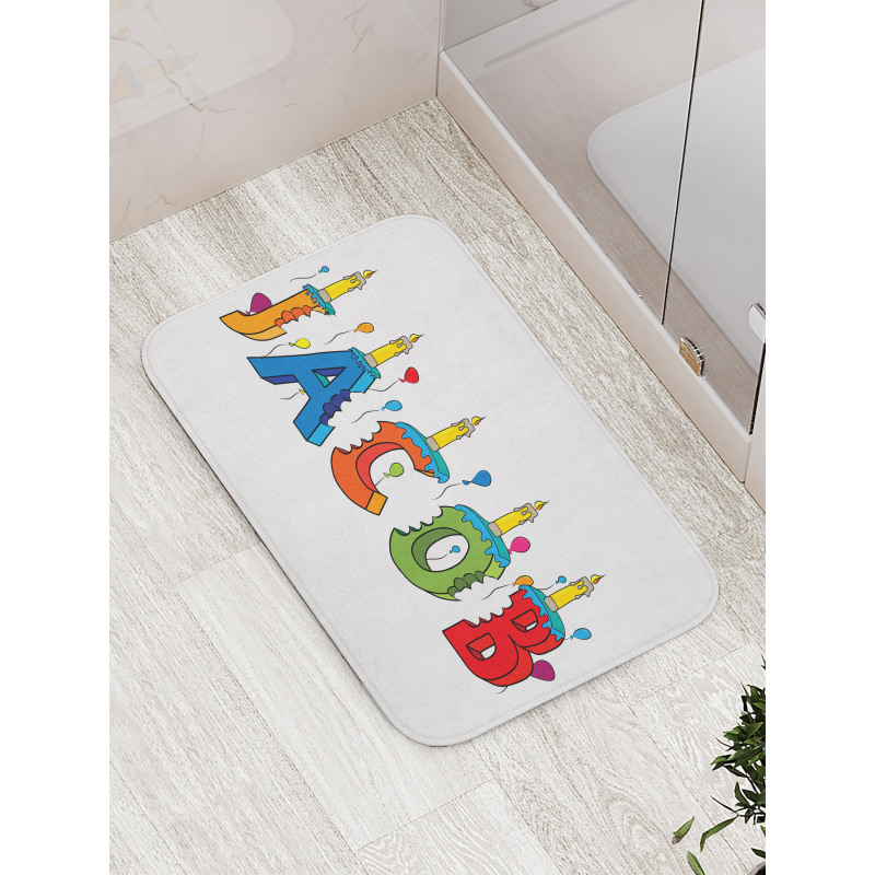 Colorful Name Bath Mat