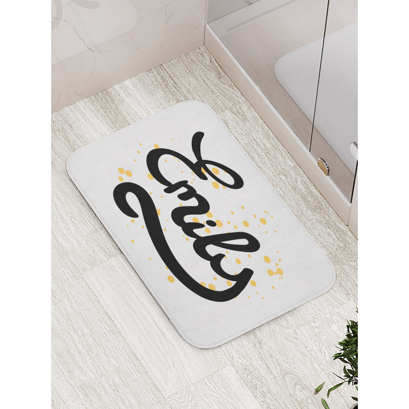 Modern Calligraphic Font Bath Mat