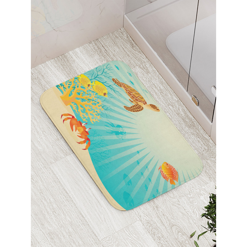 Tropical Animals Cartoon Bath Mat