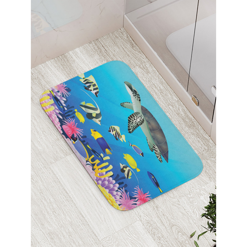 Sea Turtle Coral Reef Bath Mat