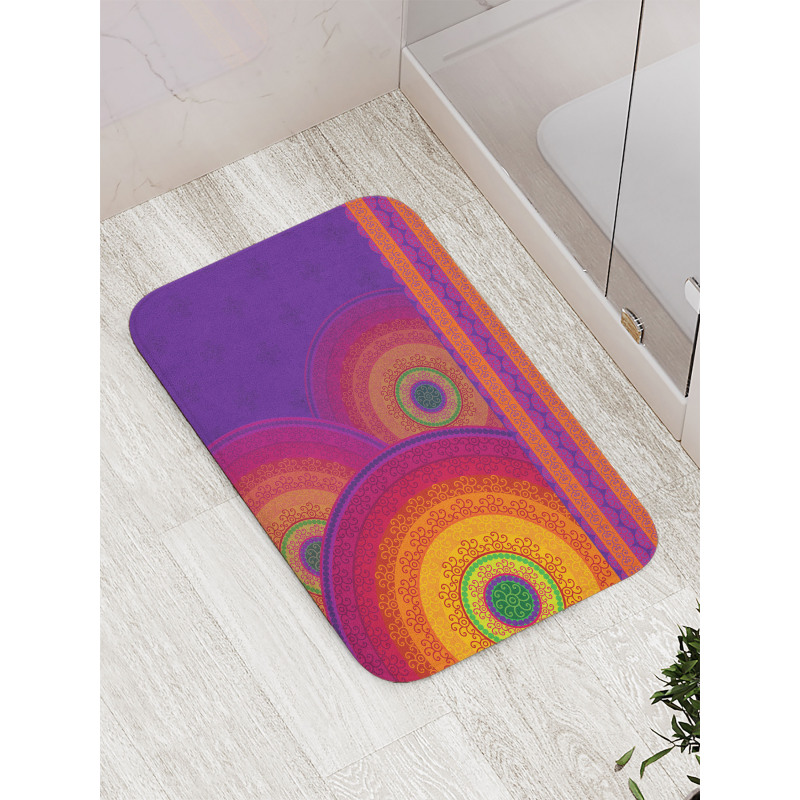 Colorful Mandala Motif Bath Mat