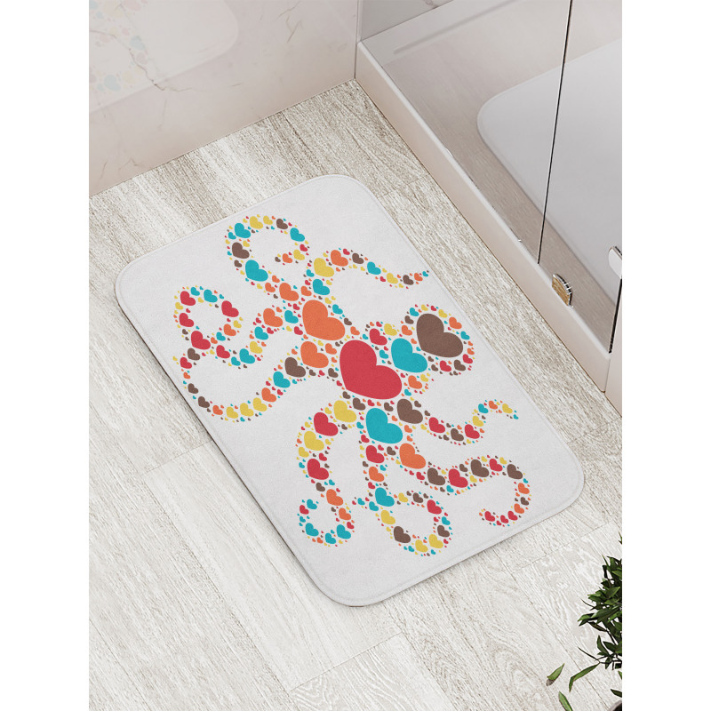 Shape with Hearts Love Bath Mat