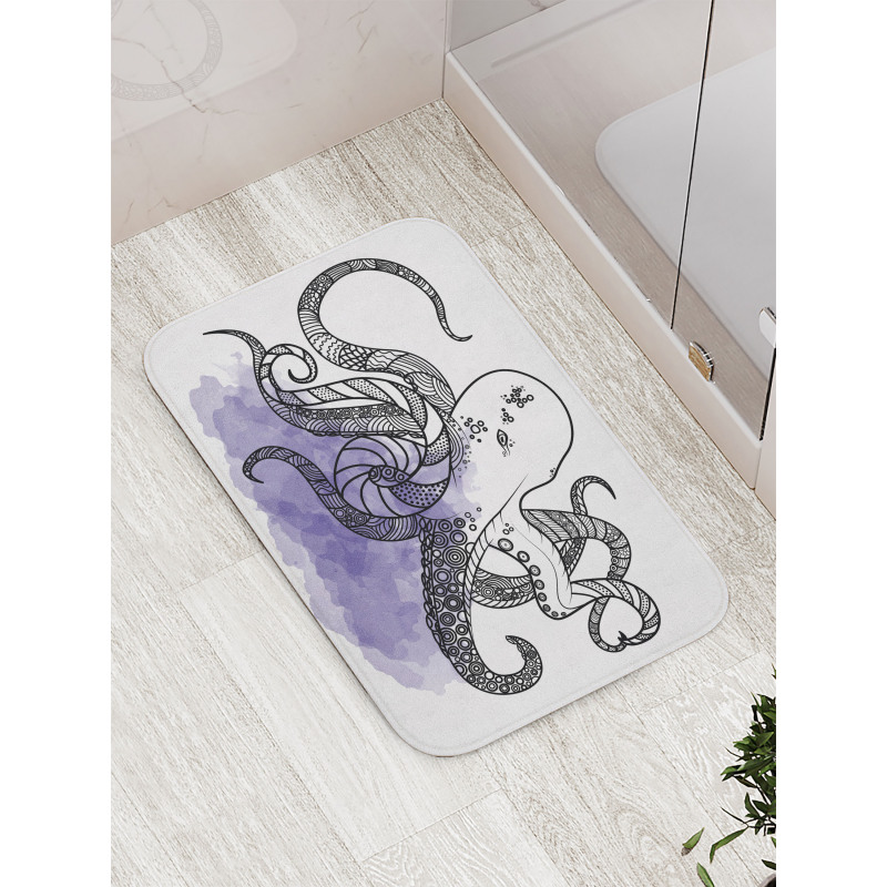 Line Art Animal Bath Mat