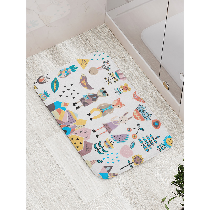 Fox Bunny and Bear Bath Mat