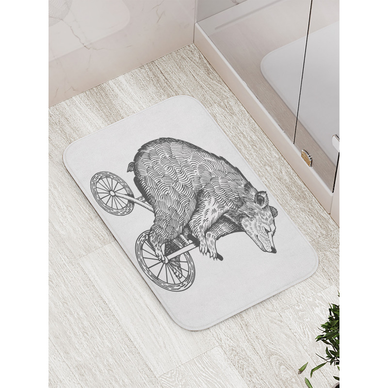 Funny Circus Bear Art Bath Mat