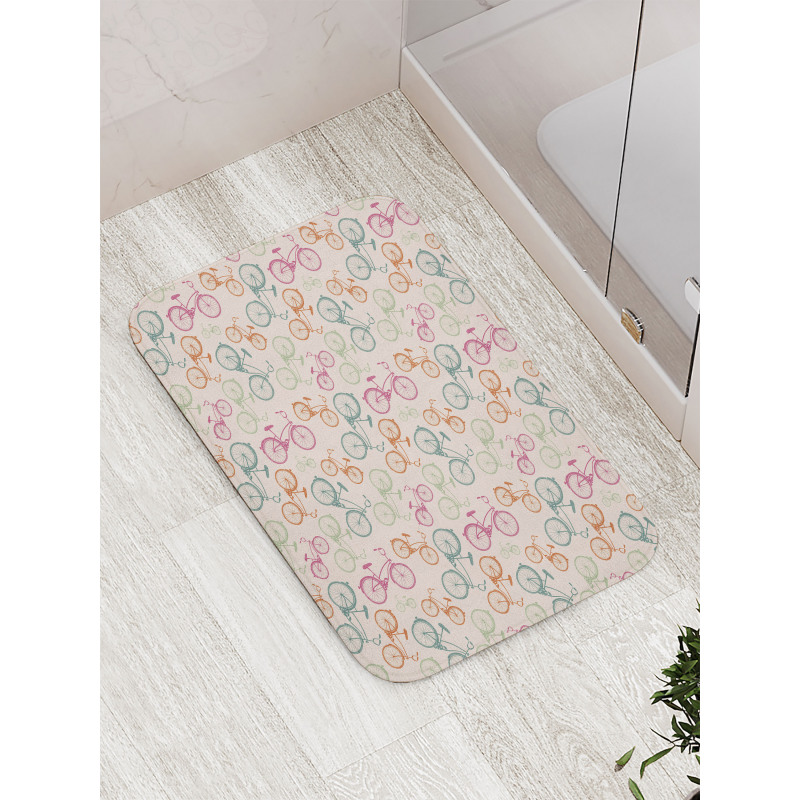 Sketchy Retro Colorful Bath Mat