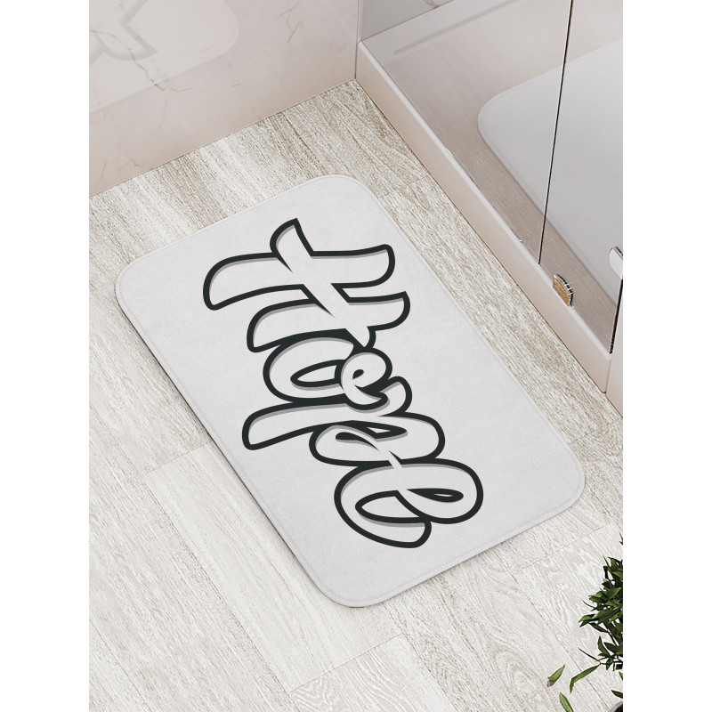 Hand Drawn Uplifting Words Bath Mat