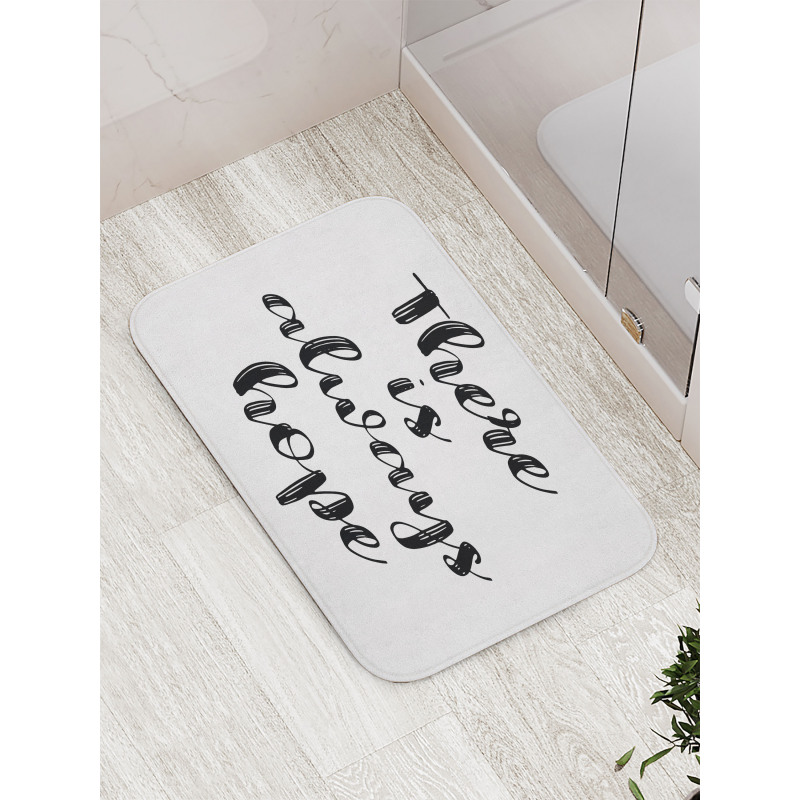 Hand Lettering Slogan Bath Mat