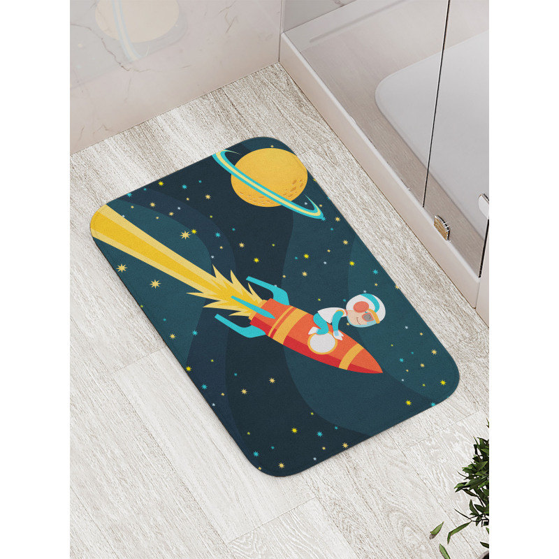 Boy on a Rocket Adventure Bath Mat