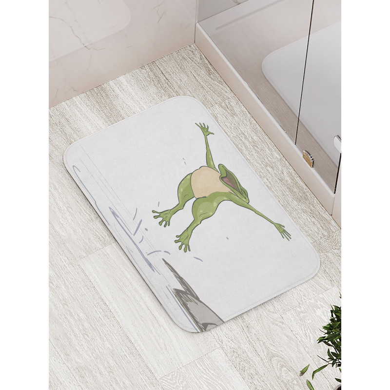 Happy Jumping Toad Humor Bath Mat