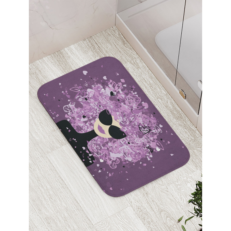 Woman Hearted Hairstyle Bath Mat