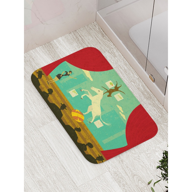 Horse Hound Show Stage Bath Mat