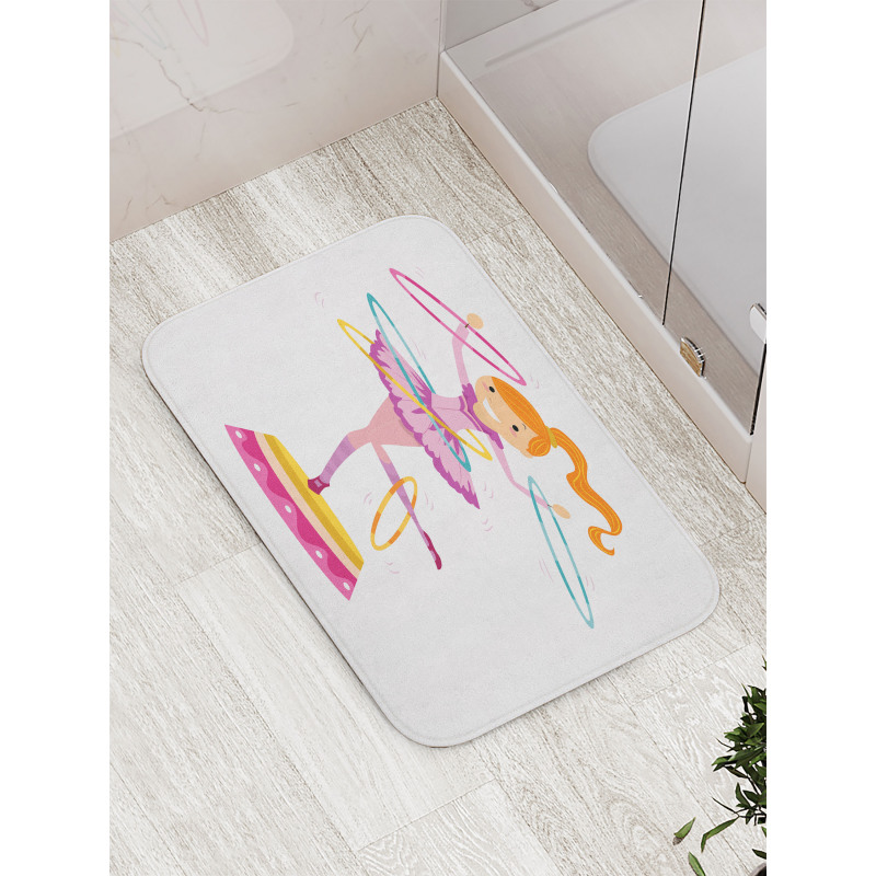 Girl Twirling Hoops Bath Mat