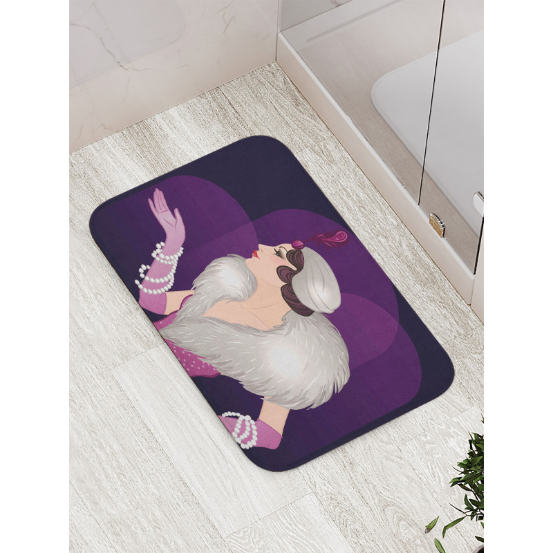 Vintage Portrait of Lady Bath Mat