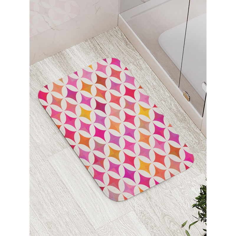 Semi Circles and Stars Bath Mat