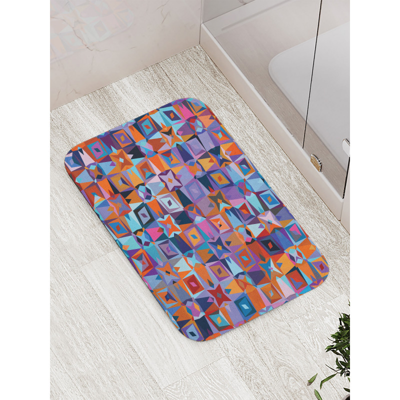 Geometric Tile Bath Mat