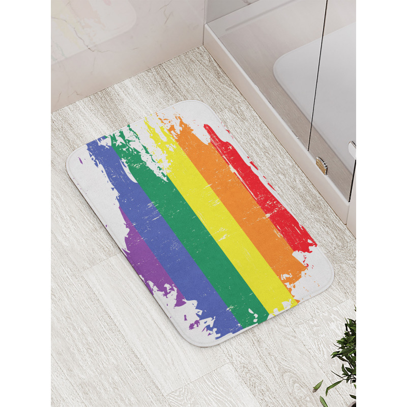 LGBT Flag Line Bath Mat