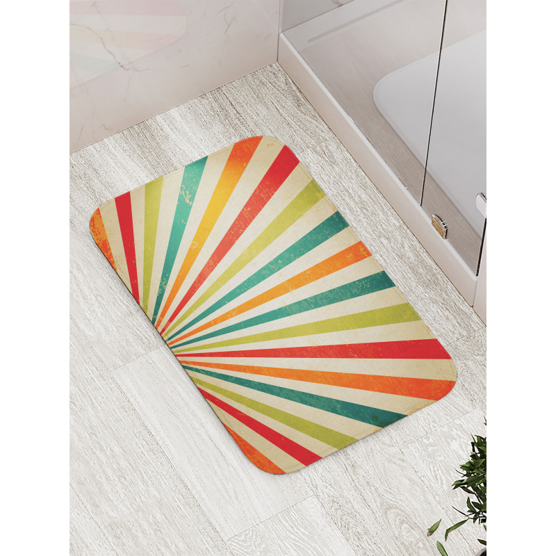 Retro Sun Rays Bath Mat