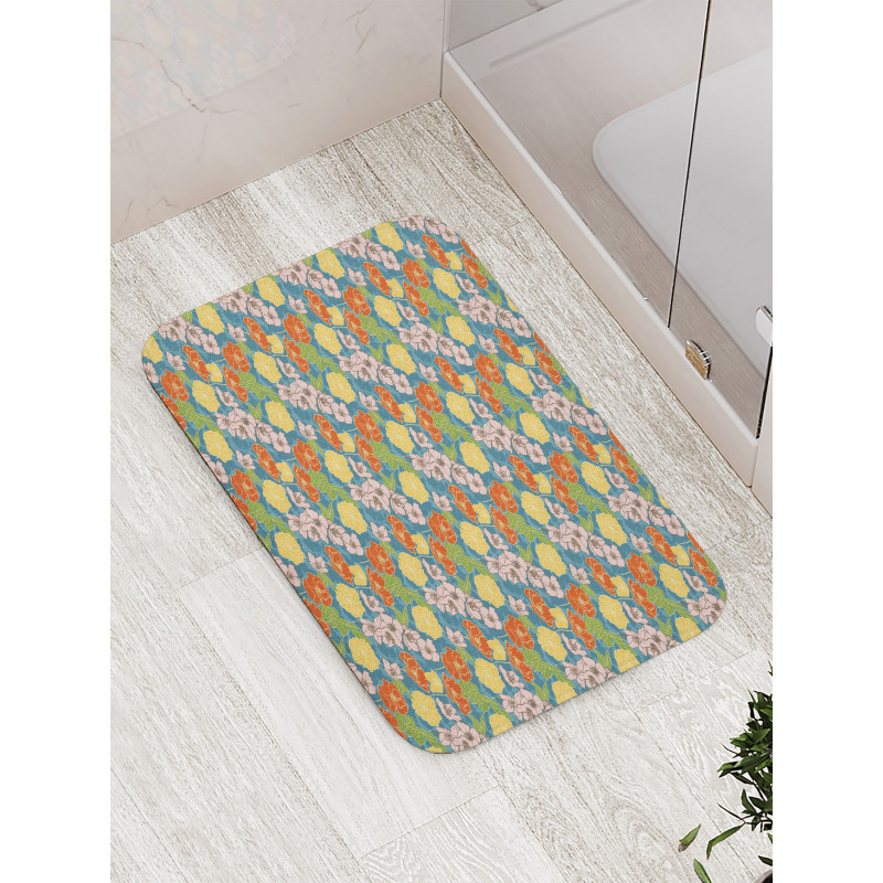 Ornate Poppy Bouquet Bath Mat