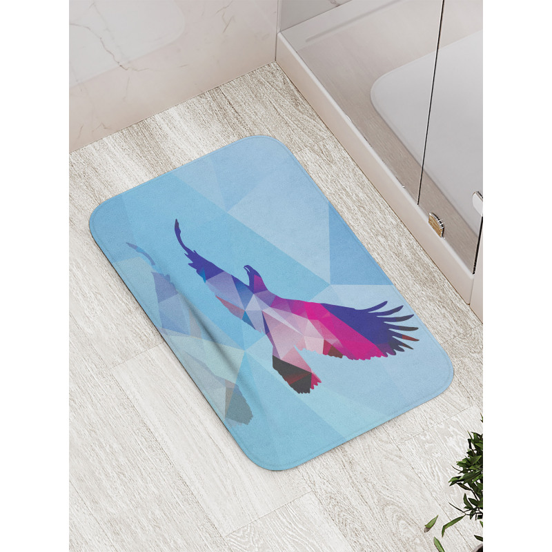 Polygonal Bird Design Bath Mat