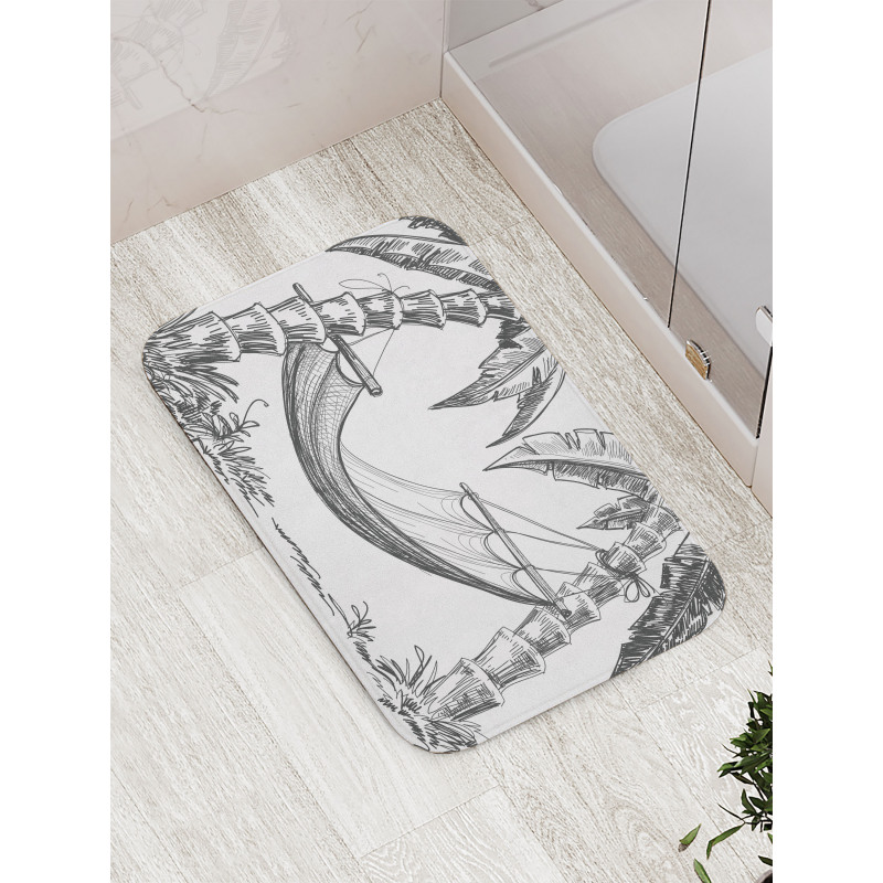 Hammock Palm Trees Bath Mat