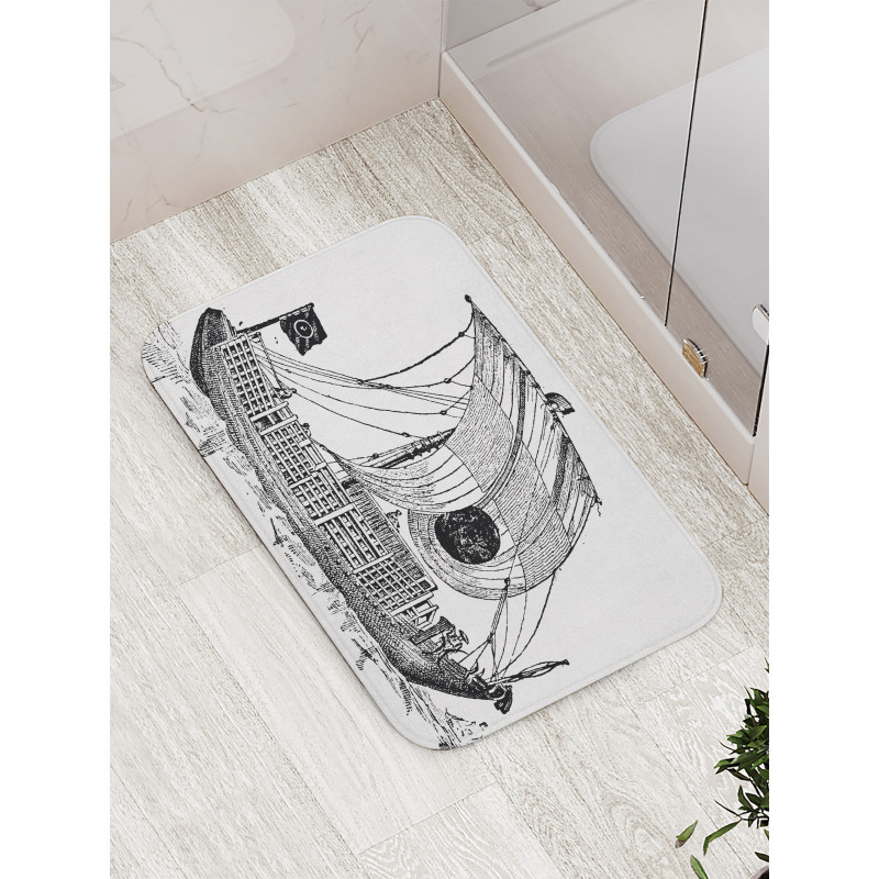 Chinese Sailboat Bath Mat