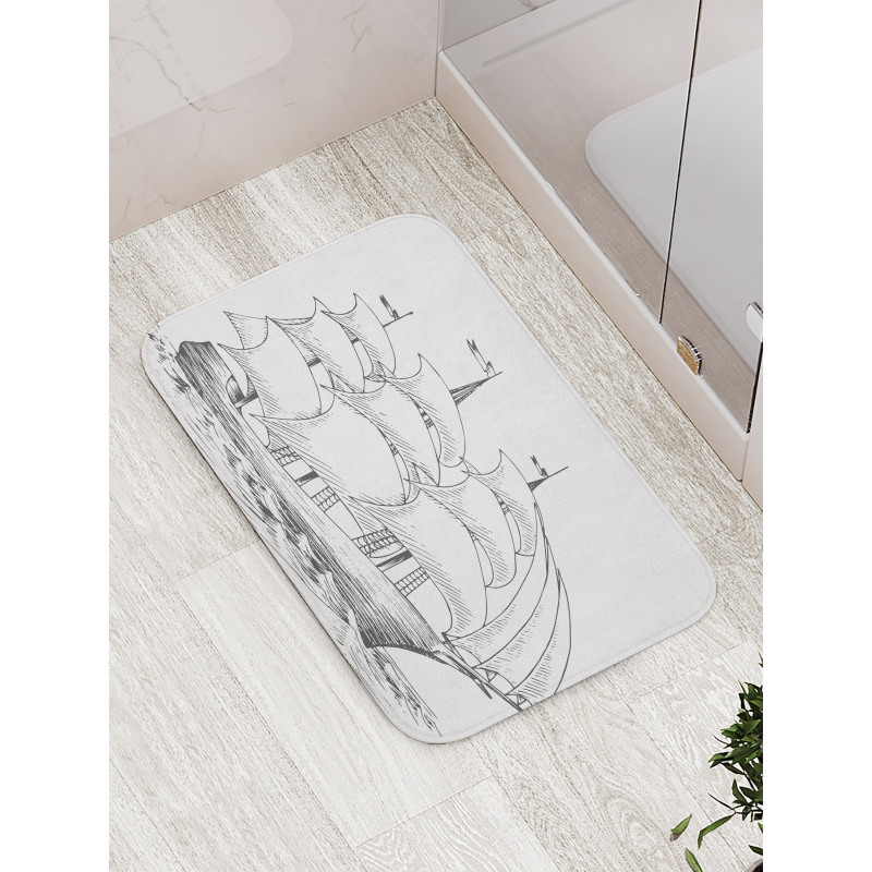 Medieval Ship Sea Bath Mat